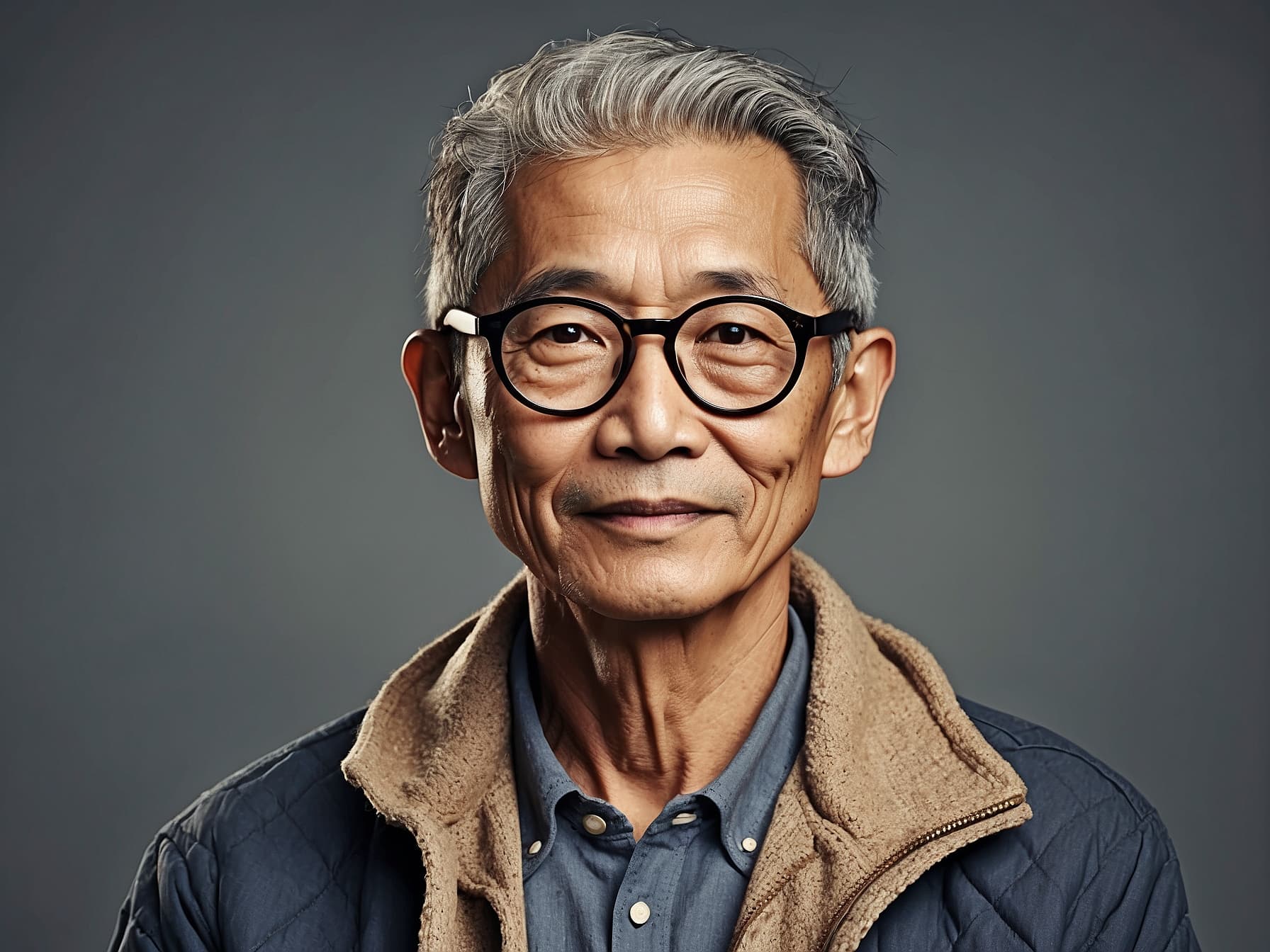 AI generated: an older man wearing glasses and a jacket, a character portrait by Kim Tschang Yeul, featured on cg ...