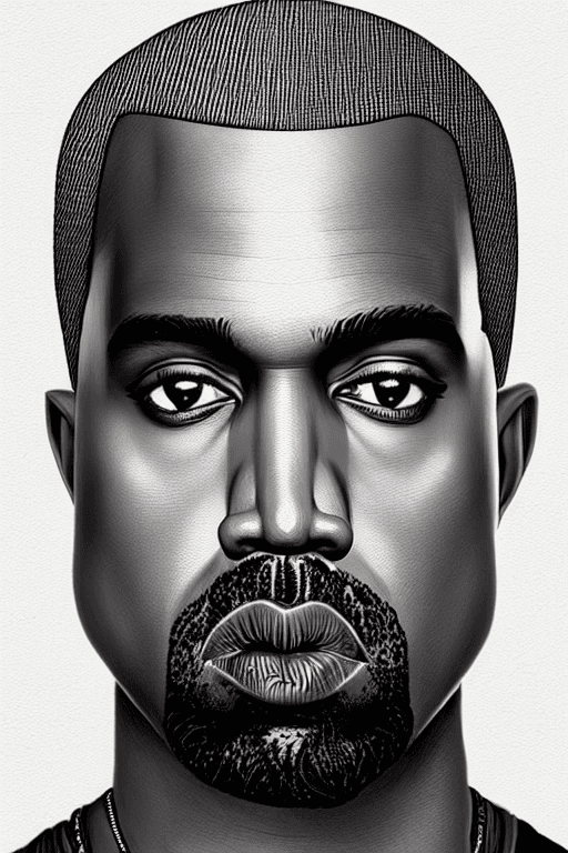 AI generated: symmetry!! portrait of kanye west, intricate, elegant, highly detailed, digital painting, artstation...