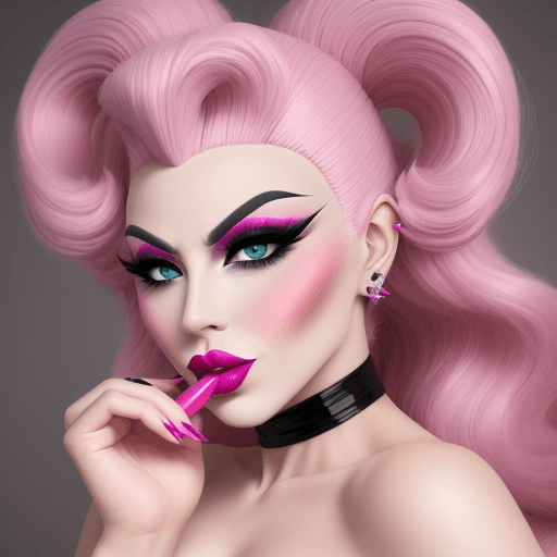 AI generated: Sexy drag queen bimbo fake lips 2500