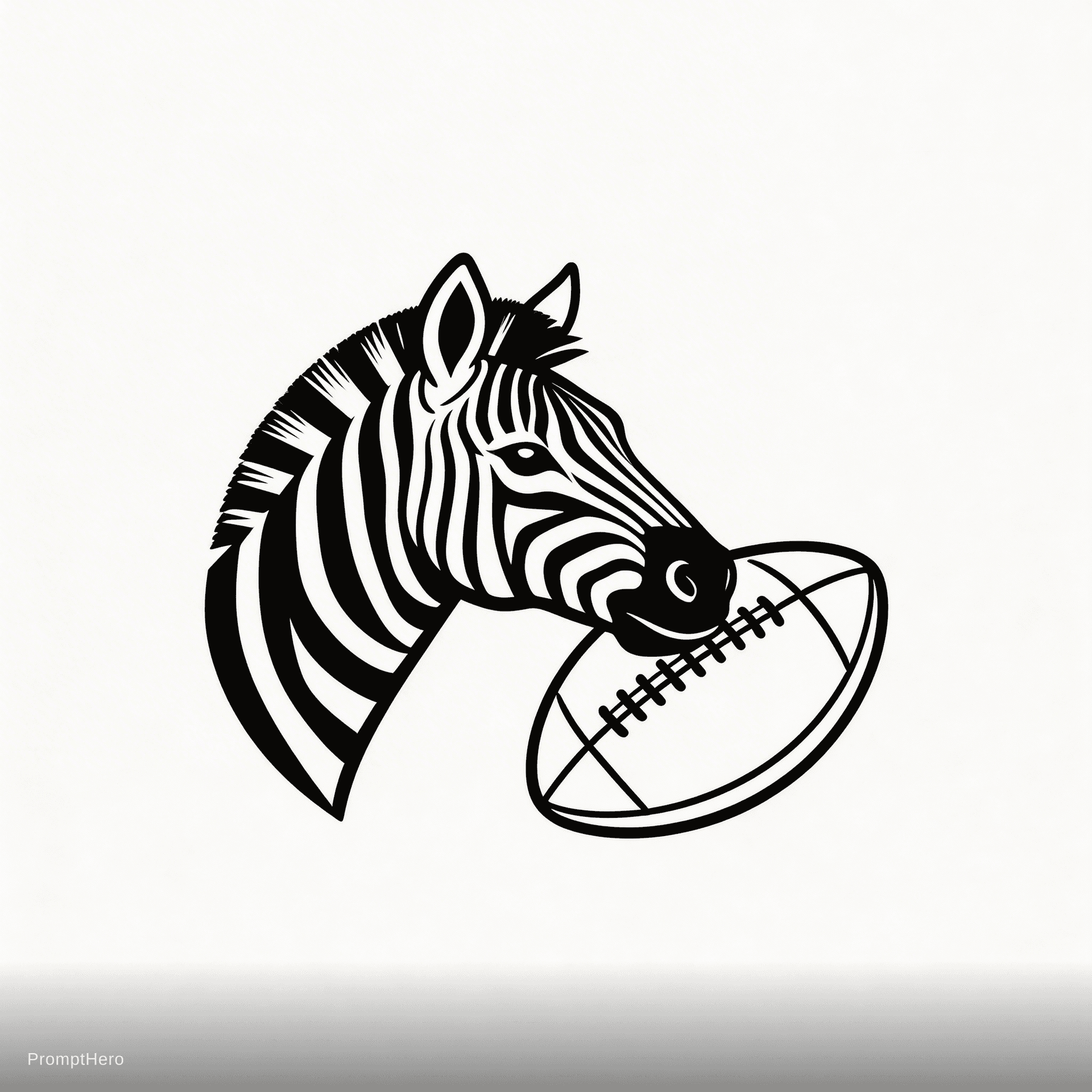 AI generated: zebra wiht  rugby ball

