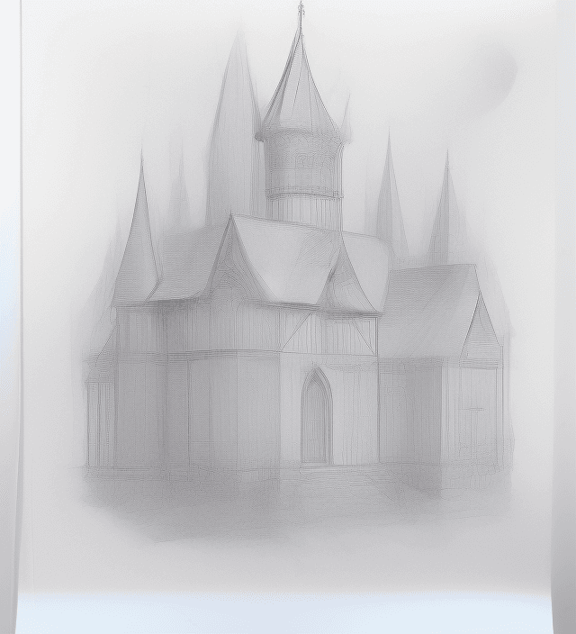 AI generated: detailed with notes, ink sketch of medieval preschool slick design clean lines blueprint perfect awe...