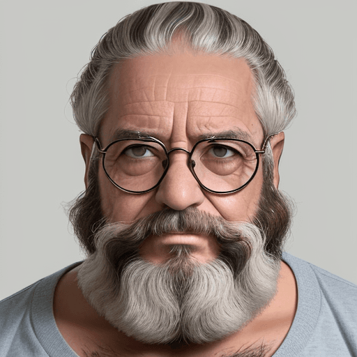 AI generated: foto de retrato de una persona de la edad de piedra con el pelo largo y rizado, una barba de 3 dias ...