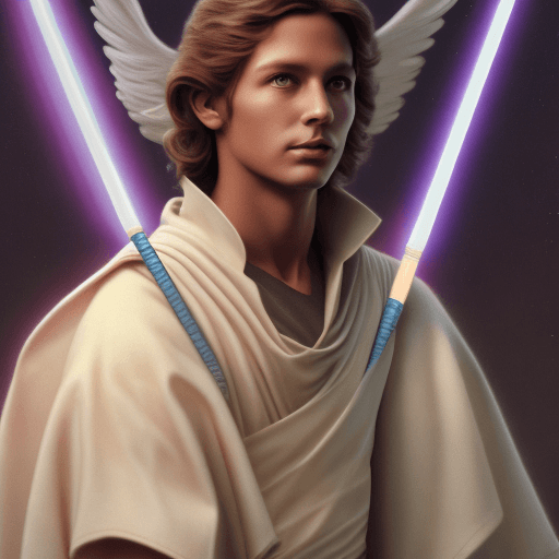 AI generated: Michael the arc angel as a jedi, 8k
 


