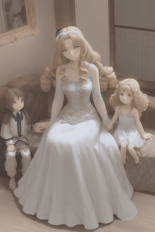 AI generated: (mother age 30:1.2), shoulder length hair, brown hair, natural curls, blue hazel eyes, perfect face,...