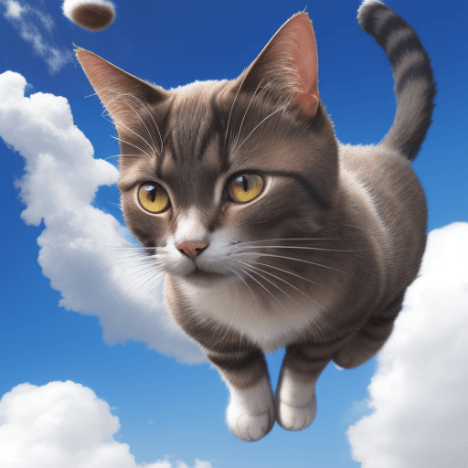 AI generated: un gato en el cielo 

