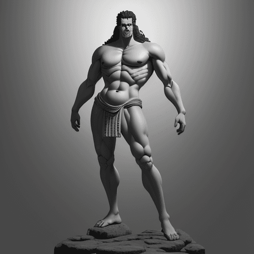 AI generated: Heracles, greek mythology, one piece character, simetric body, full body, extremely detailed, cinema...
