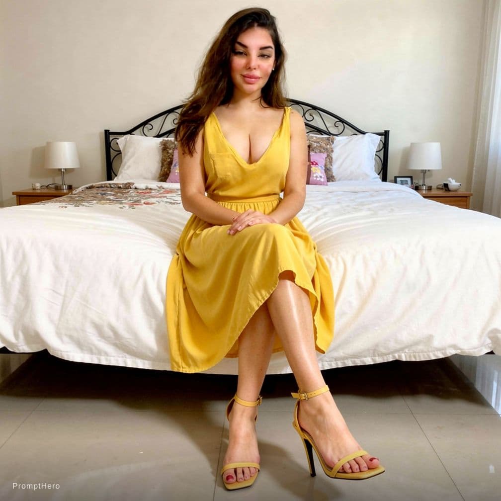 AI generated: she wearing sexy open high heel
