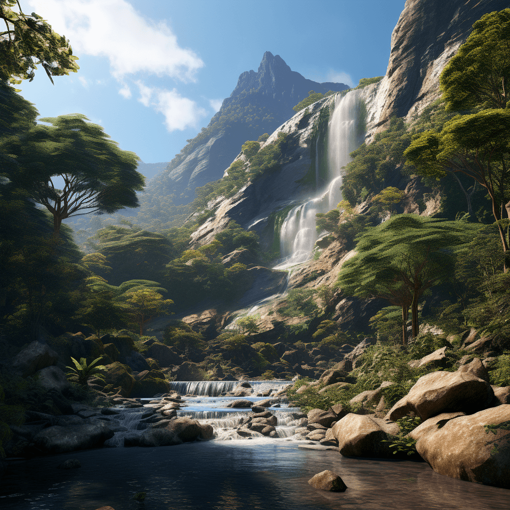 AI generated: Cachoeira Detian, ultra hd, realistic, vivid colors, highly detailed, perfect composition, beautiful...