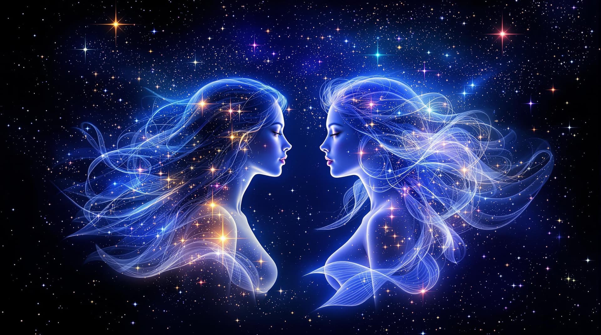 AI generated:  This digital is an image into an image duplicated artwork features a celestial zodiac theme with  e...