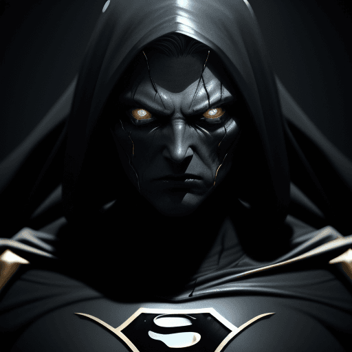 AI generated: A Photo of A dark creature, sombre appearance, in the style of superman, invisible face, only his mo...