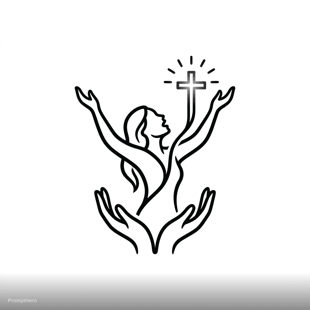 AI generated: Logo minimaliste de chanteur évangélique adorateur et louange "By Hanaf"