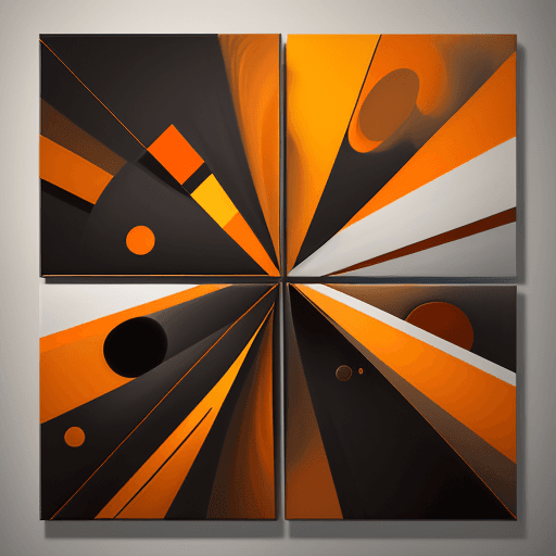 AI generated: abstract realism painting in orange and grey with modern brush techniques, in the style of bauhaus f...