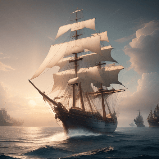 AI generated: Photo of a ultra realistic sailing ship, dramatic light, pale sunrise, cinematic lighting, battered,...