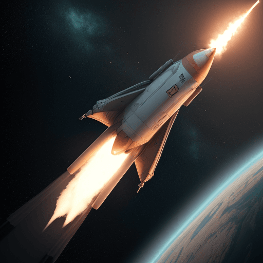 AI generated: A rocket is flying in the sky.,science fiction,4k,high quality,nikon, 2d illustration