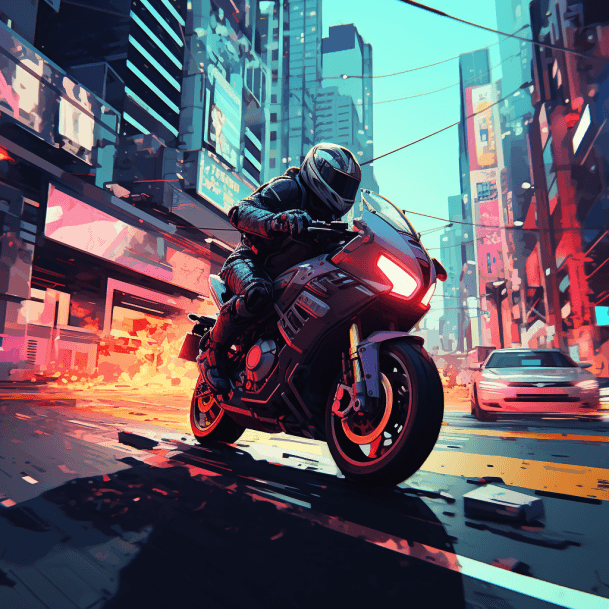 AI generated: [A racing car] that is crossing the street and driving slowly, in the style of futuristic glamour, r...