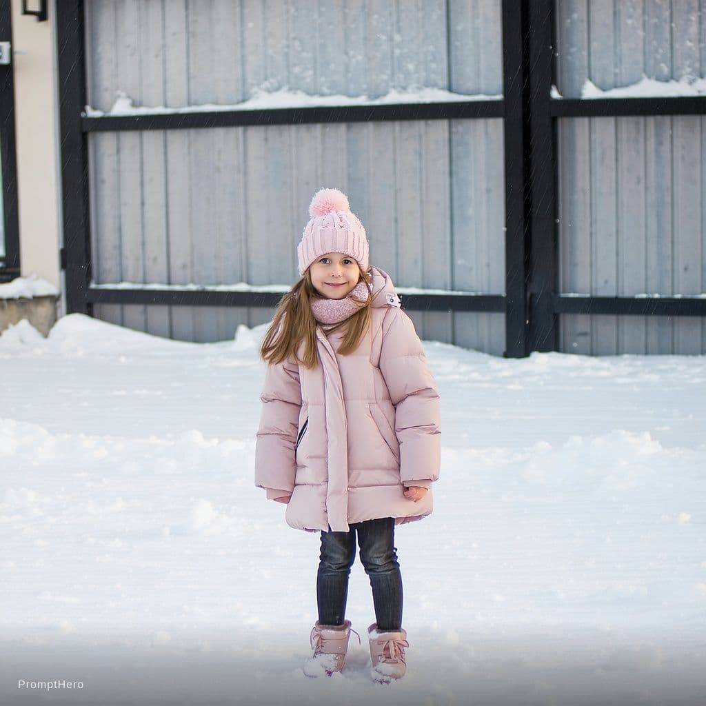 AI generated: girl standing In the snow
