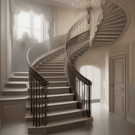 AI generated: Prompt for a beautiful mansion in a beautiful environment of 10 to 13 flats, upstairs with a lovely ...