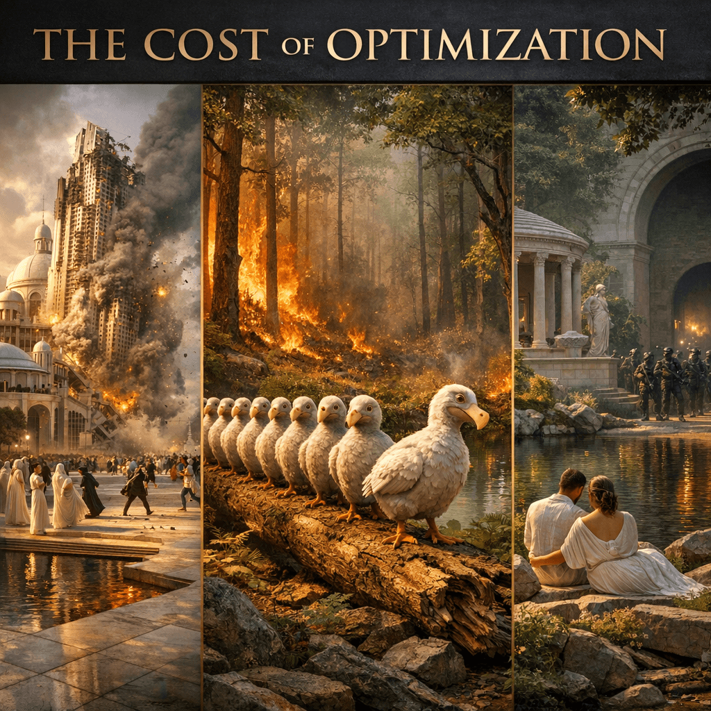 AI generated: Display a visual of what human sees as a The Cost of Optimization. 

These failures manifest as:
•	C...