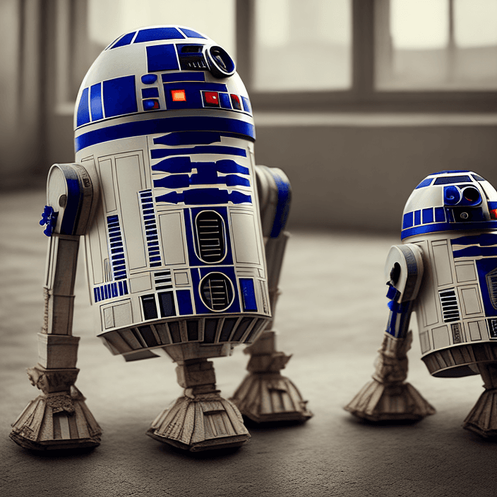AI generated: High resolution R2D2, 8k, intricate detail, photorealistic, realistic light, wide angle, kinkfolk ph...