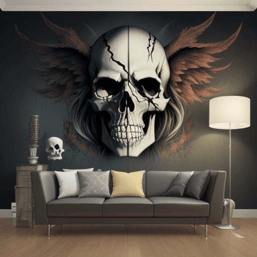 AI generated: walltattoo Wacken Skull