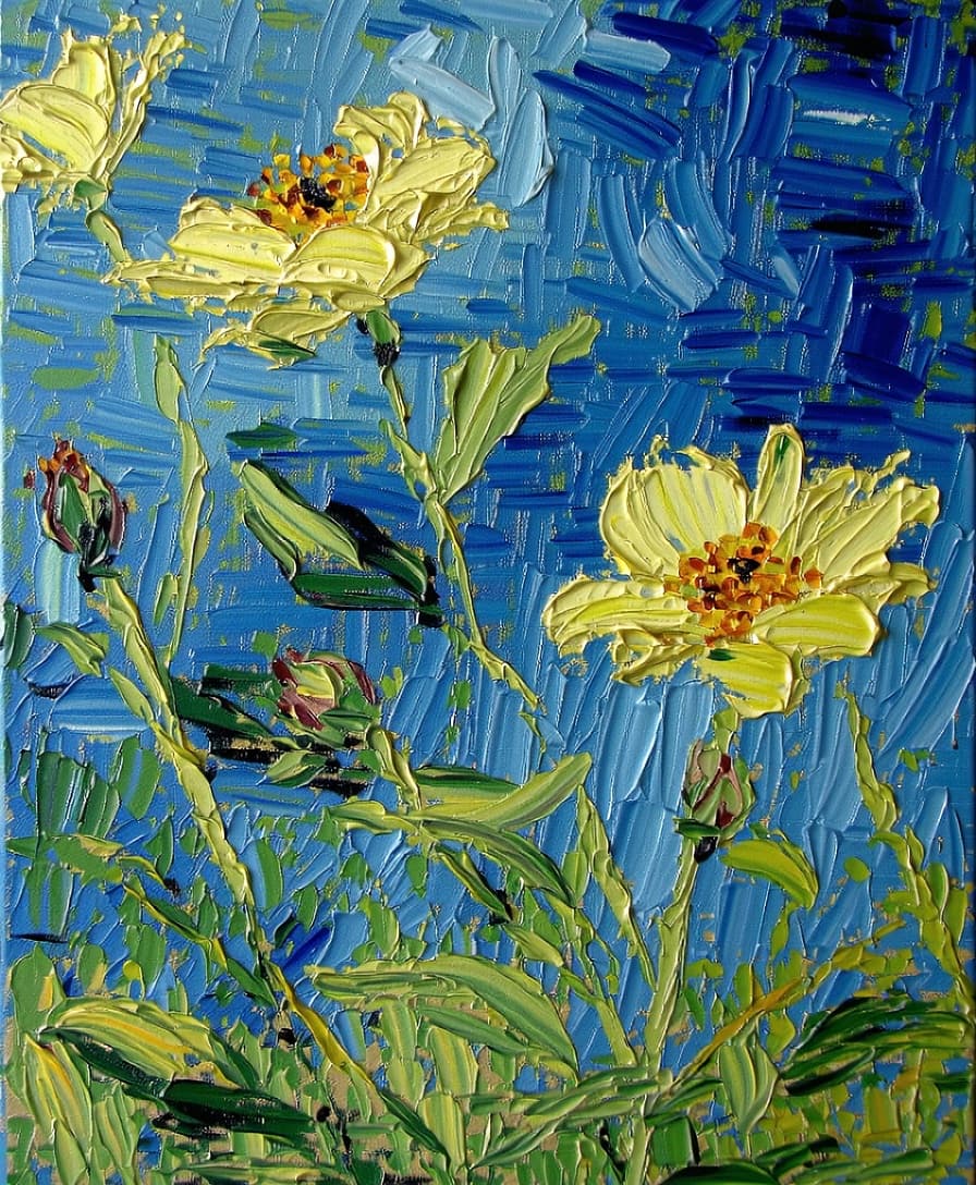 AI generated: a close-up of Van Gogh's palette knife, showing the thick and textured strokes that give depth to hi...
