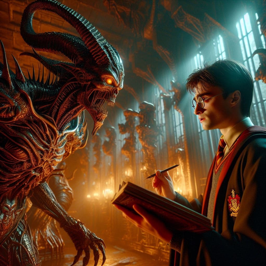 AI generated: Harry Potter in the dungeon, shiny, highly detailed, photorealistic, dynamic light, glasses, extreme...