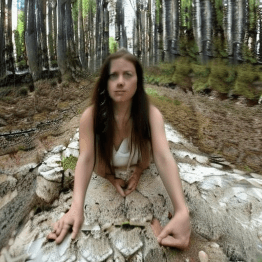 AI generated: beautiful young woman in forest, crying, dick fucking pussy, covered in cum