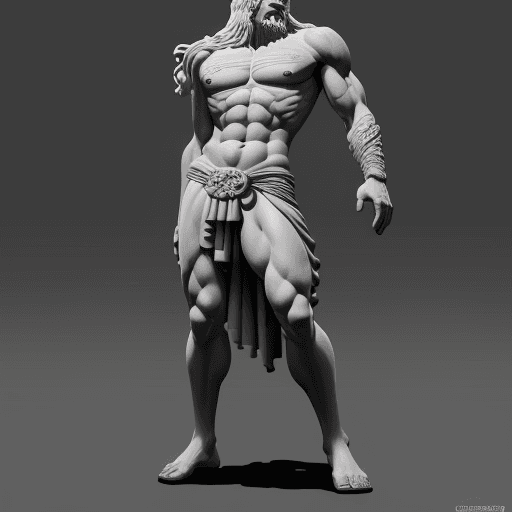 AI generated: Heracles, greek mythology, one piece character, simetric body, full body, extremely detailed, cinema...