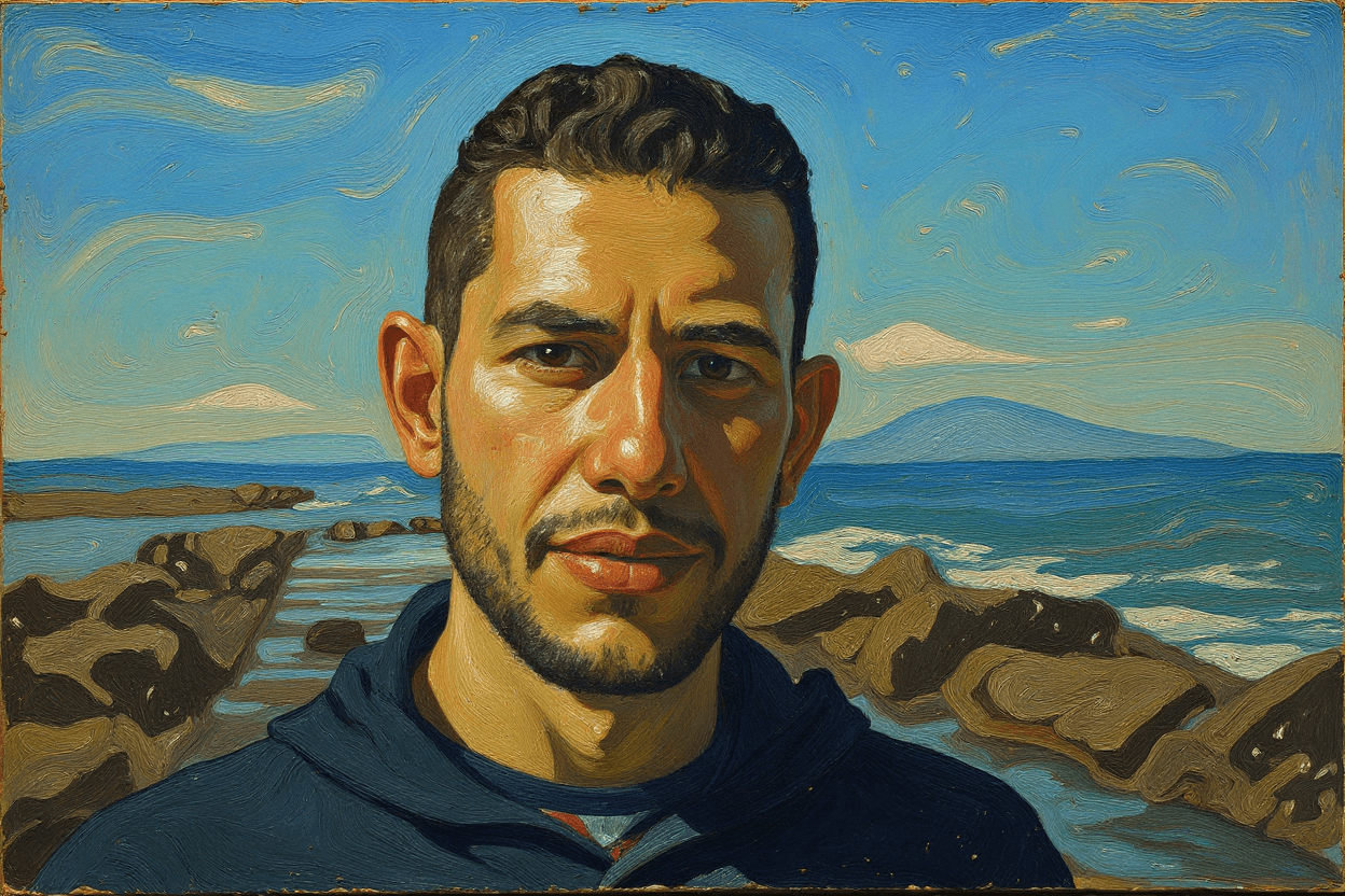 AI generated: A painting of the uploaded image, in the style of portraits rich in brushstrokes, cinematic elegance...