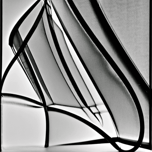 AI generated: Naum Gabo style, abstract creation, black and white, Ligne Claire, city pop