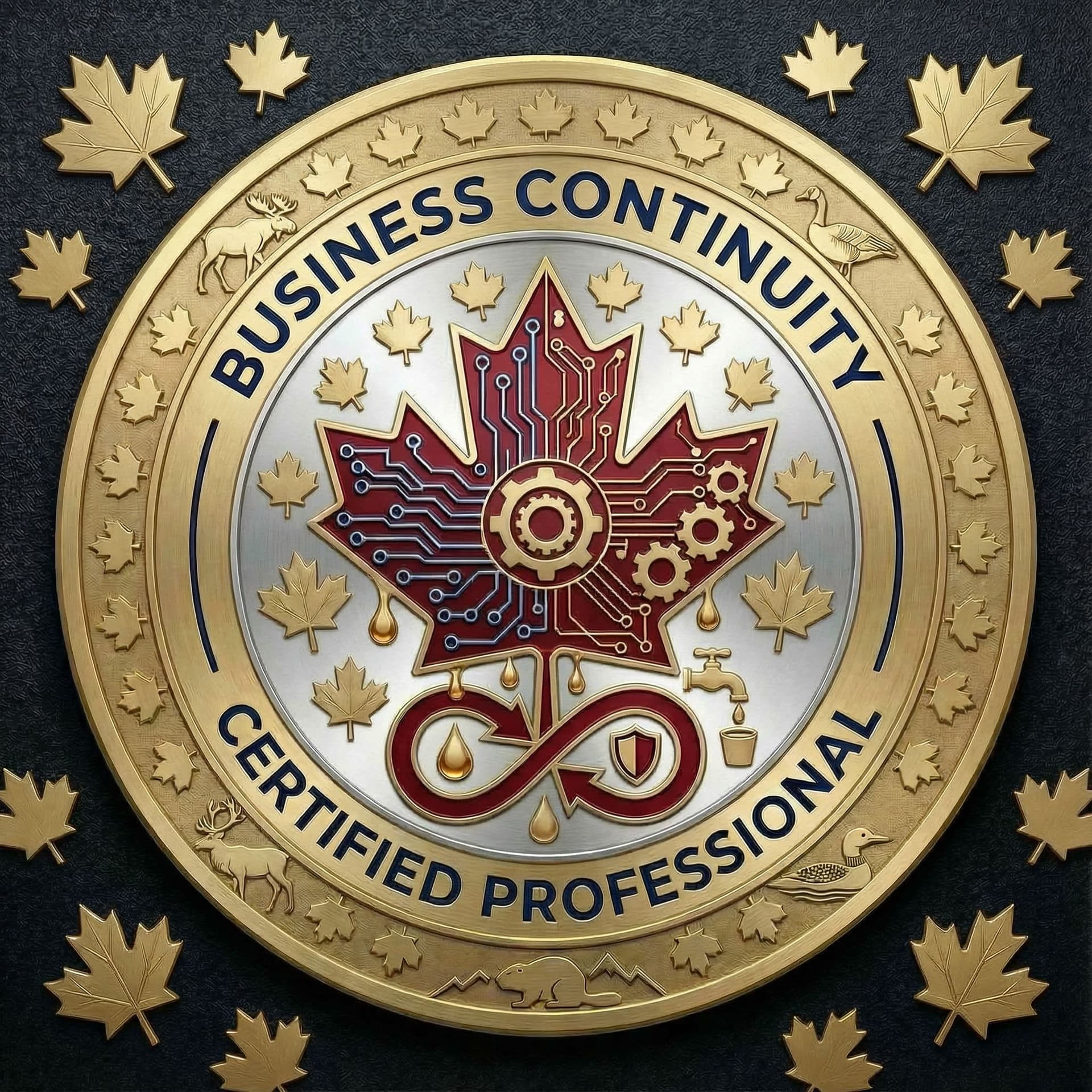 AI generated: Using the input image, add more maple leafs, many more,  don't block any text, and add some maple sy...
