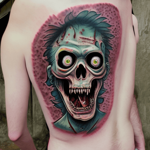 AI generated: zombie, sticker tattoo style, colorful, realistic, --ar 3:2 -