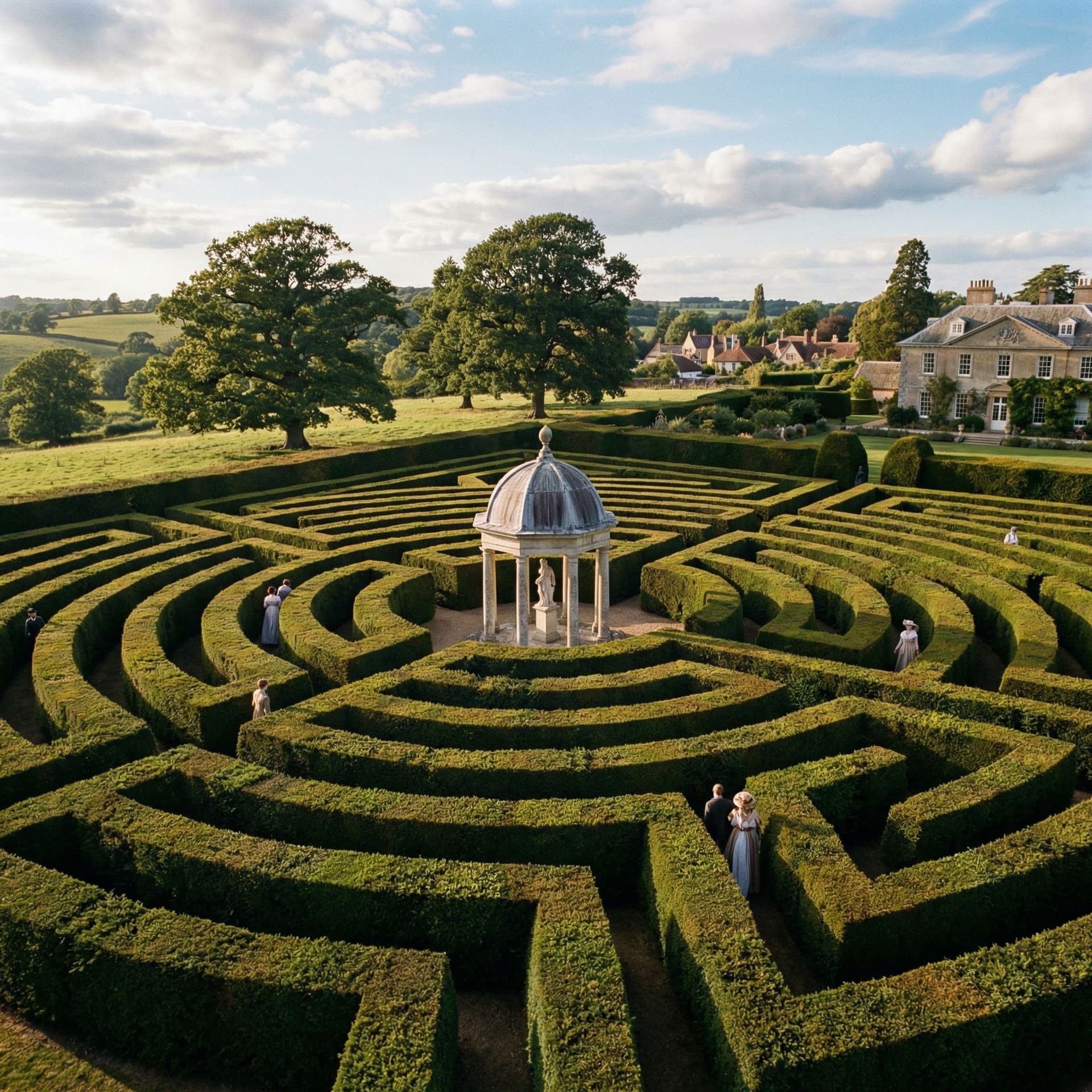 AI generated: 4K HD English garden maze