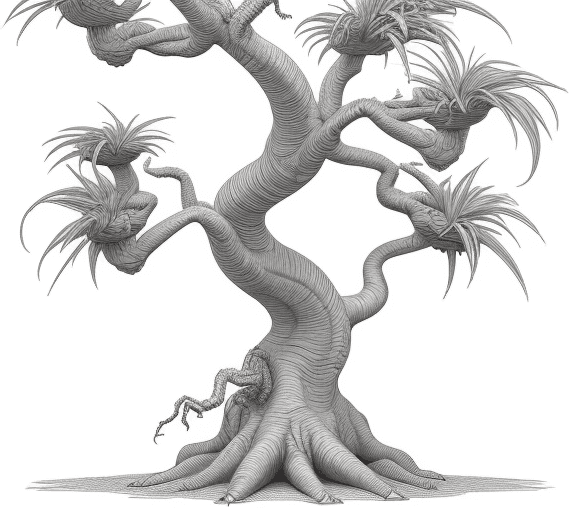 AI generated: cartoon baby dragon tree only the lines so i can paint it and fit the canvas