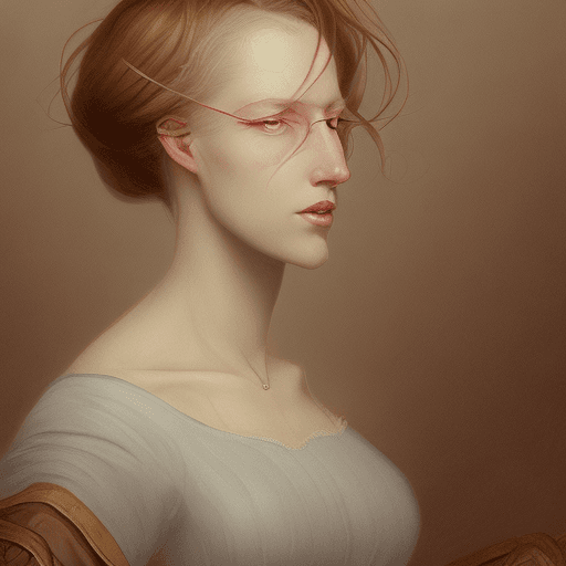 AI generated: illustration of a woman, in the style of Clémence Guillemaud --ar 34:65