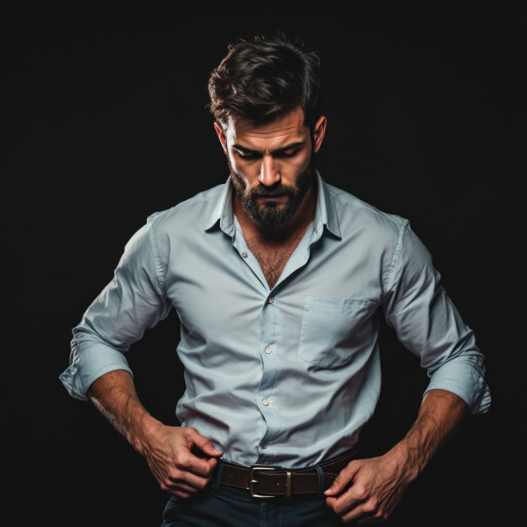 AI generated: A man opening his Belt 