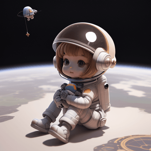 AI generated: Toy with a little doll with a helmet, cute 3d render, cute detailed digital art, female explorer min...
