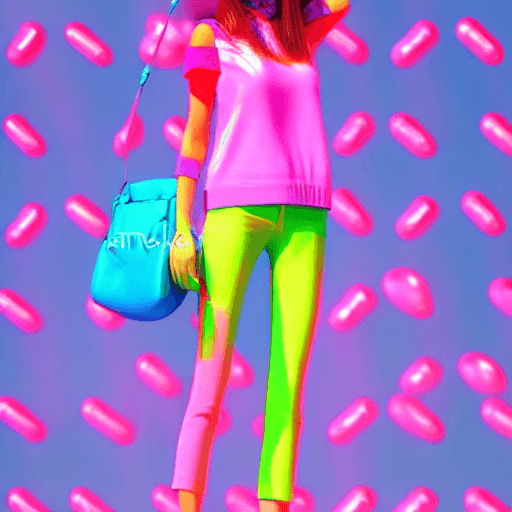 AI generated: Realistic 3d cartoon style rendering, girl, summer trend fashion clothing, candycolor clothes, new p...
