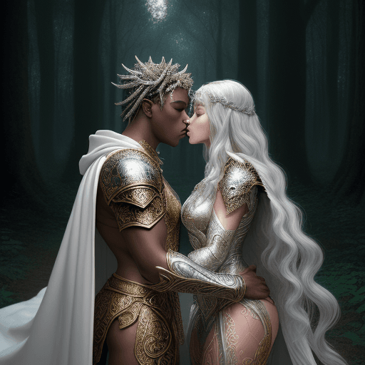 AI generated: A stunningly intricate full-body view of a fantasy male being who is Caucasian wearing metallic armo...