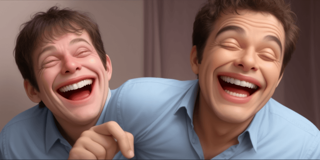 AI generated: an only one funny man with laughing out loud