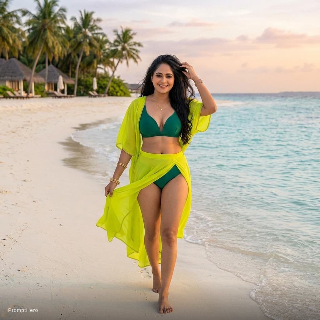 AI generated: Sexy beach girl