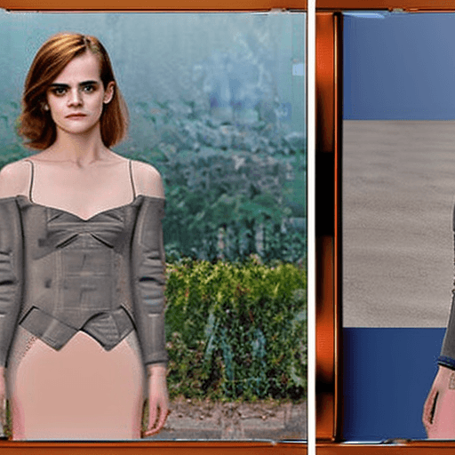 AI generated: Emma Watson is a stunning young woman who knows how to attract attention. Emma is standing with her ...