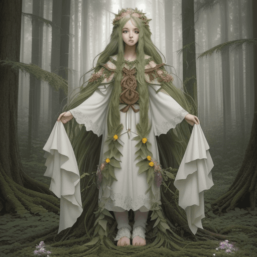 AI generated: Create full body of a visual representation of the Magis Forest Guardian character with the followin...