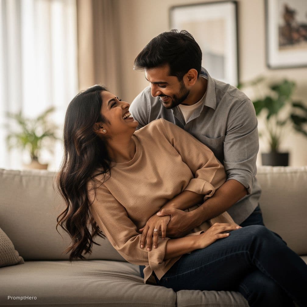 AI generated: Indian girl sitting on boys face