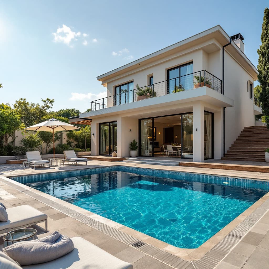 AI generated: a villa with pool
