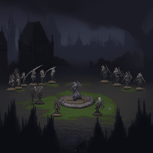AI generated: Battle of mages and necromancers in the 16th century in the style of dark fantasy with elements of m...