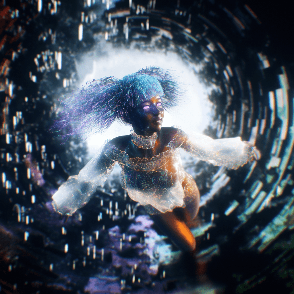 AI generated: style_of_Piet Hein Eek,splash_art,glass_textured_doll, transparent_focus, translucent_glass_accented...
