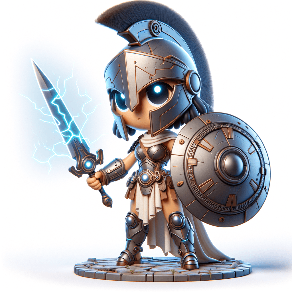 AI generated: futuristic Spartan warrior, a young gorgeous full figured woman with thick aesthetic physique, exagg...