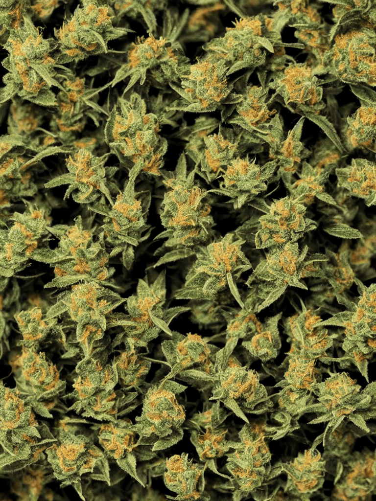 AI generated: A 8mm photography of a highly detailed cannabis plant, full size, sativa, day time, macro, focus, ph...