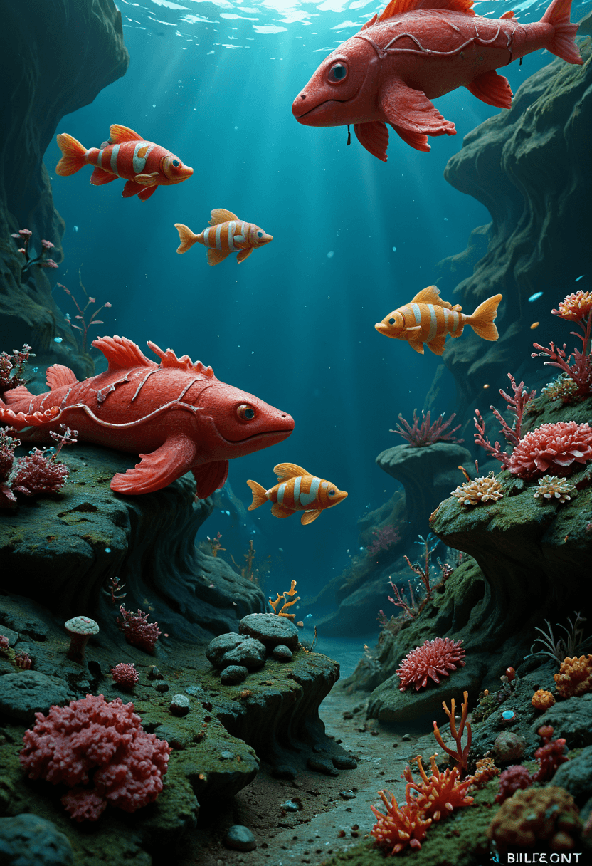 AI generated: Fighting game style A deep, alien ocean with bioluminescent plankton creating shifting waves that li...